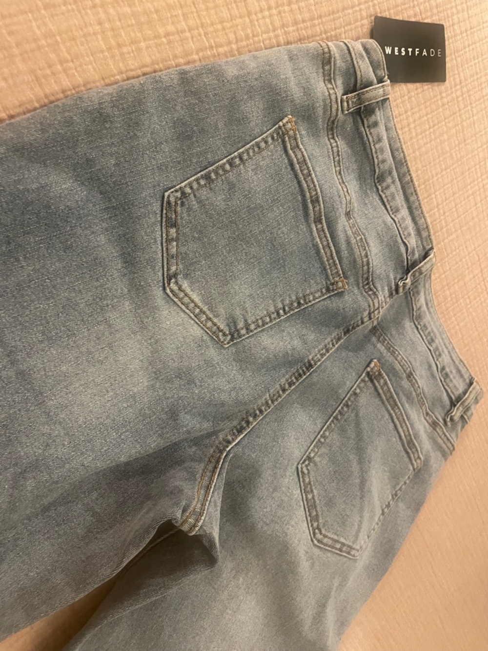 NWT WESTFADE Light Wash Jeans with Brown Flame Embroidery - Picture 8 of 8